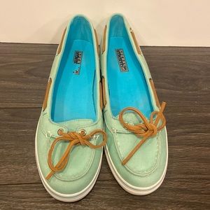 Sperry Top-Sider slip-on boat shoes | mint green | size:10
